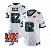 Men & Women & Youth Philadelphia Eagles #62 Jason Kelce White 2025 Eagles Logo Super Bowl LIX Patch And 4-Star C Patch New F.U.S.E. Vapor Limited Stitched Jersey Dzhi,baseball caps,new era cap wholesale,wholesale hats
